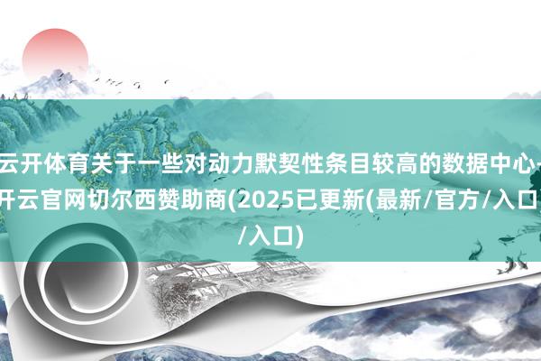 云开体育关于一些对动力默契性条目较高的数据中心-开云官网切尔西赞助商(2025已更新(最新/官方/入口)