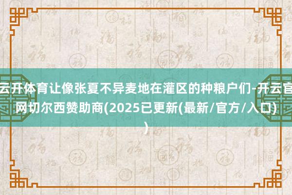 云开体育让像张夏不异麦地在灌区的种粮户们-开云官网切尔西赞助商(2025已更新(最新/官方/入口)
