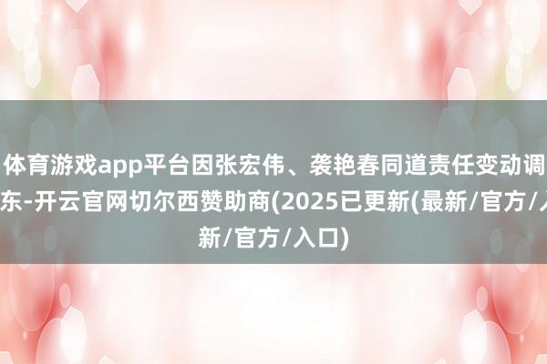 体育游戏app平台因张宏伟、袭艳春同道责任变动调离山东-开云官网切尔西赞助商(2025已更新(最新/官方/入口)