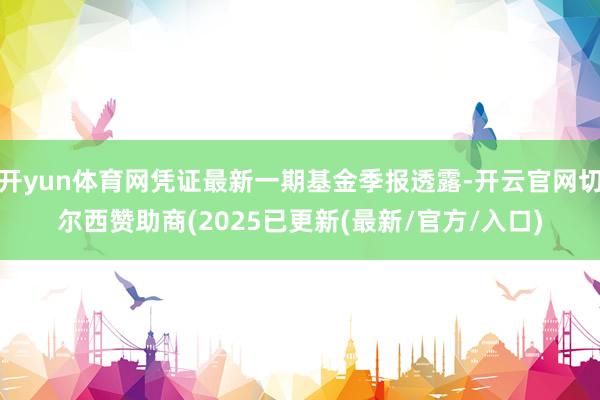 开yun体育网凭证最新一期基金季报透露-开云官网切尔西赞助商(2025已更新(最新/官方/入口)